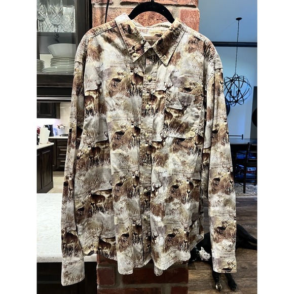 Woodland Trail Other - Woodland Trail Deer Buck All over Print 100% Cotton Hunting Casual Shirt XL